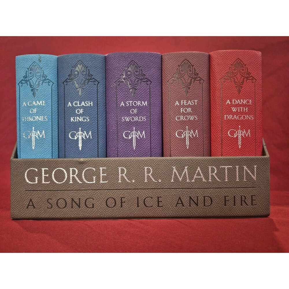 Game of Thrones Leather Boxed Set Song of Ice and Fire Series Never Read.